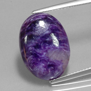 Caroite viola naturale da 8,41 ct, taglio ovale, opaco
