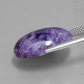 Caroite naturale viola da 9,57 ct, taglio ovale, opaco