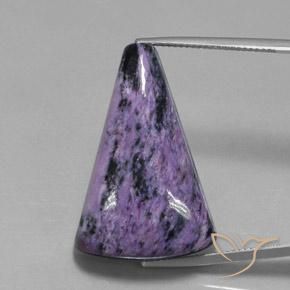 36.35ct Naturale Viola medio Charoite, Taglio trillion, Opaco