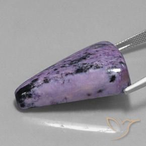Charoite Viola medio naturale da 36.35 ct, Taglio trillion, Opaco