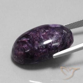 Charoite Viola medio-scuro naturale da 35.08 ct, Ovale, Opaco