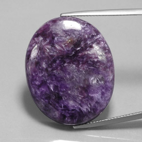 Charoite Viola medio-scuro naturale da 36.50 ct, Taglio ovale, Opaco