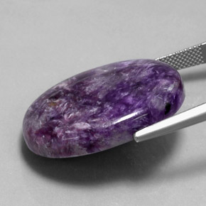 Charoite Viola medio-scuro naturale da 36.50 ct, Taglio ovale, Opaco