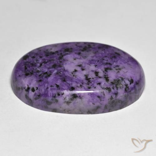 Charoite Viola scuro naturale da 37.63 ct, Ovale, Opaco