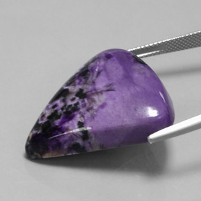 Caroite viola naturale da 38,09 ct, forma fantasia, opaco