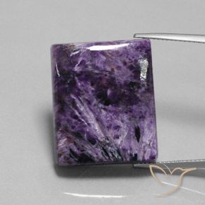 40.10ct Naturale Viola medio-scuro Charoite, Taglio a baguette, Opaco