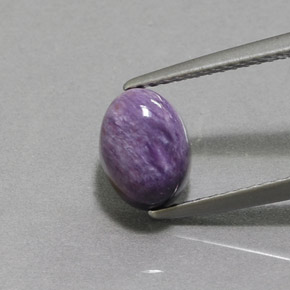 Caroite naturale viola da 2,00 ct, taglio ovale, opaco