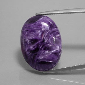 Charoite Viola naturale da 17.94 ct, Taglio ovale, Opaco