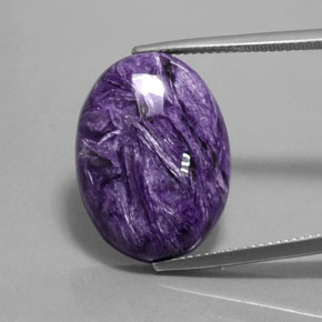 Caroite naturale viola da 15,17 ct, taglio ovale, opaco