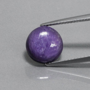 Caroite naturale viola da 3,11 ct, taglio rotondo, opaco