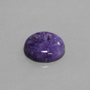 Caroite naturale viola da 3,28 ct, taglio rotondo, opaco