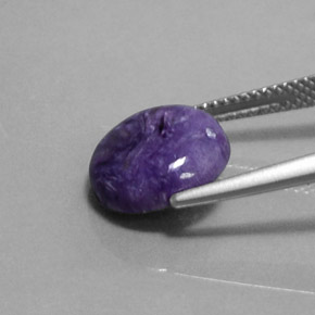 Caroite naturale viola da 3,28 ct, taglio rotondo, opaco