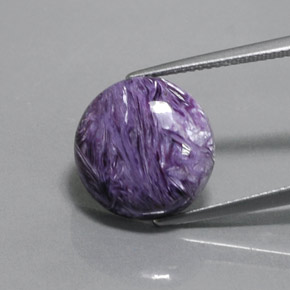 Charoite Viola naturale da 8.58 ct, Taglio rotondo, Opaco
