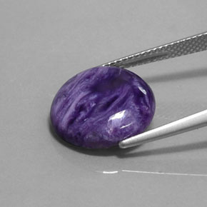 Caroite naturale viola da 5,50 ct, taglio rotondo, opaco
