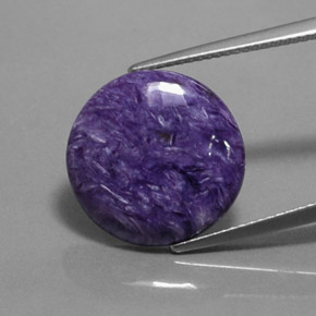 Caroite naturale viola da 7,06 ct, taglio rotondo, opaco
