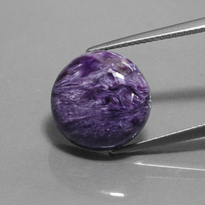 Charoite Viola naturale da 8.60 ct, Taglio rotondo, Opaco
