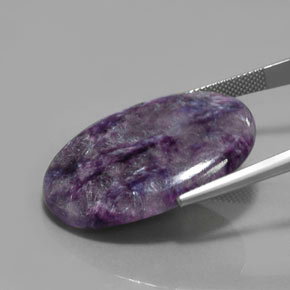 Charoite Viola medio-scuro naturale da 29.43 ct, Taglio ovale, Opaco