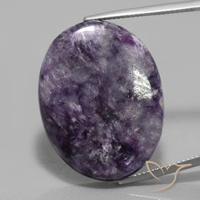 Charoite Viola Viola naturale da 29.50 ct, Taglio ovale, Opaco