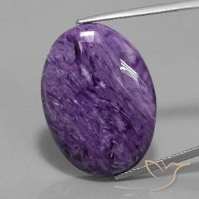 29.06ct Naturale Viola scuro Charoite, Ovale, Opaco