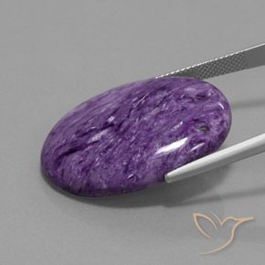 Charoite Viola scuro naturale da 29.06 ct, Ovale, Opaco