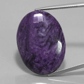 Caroite naturale viola da 28,06 ct, taglio ovale, opaco