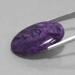 Caroite naturale viola da 28,06 ct, taglio ovale, opaco