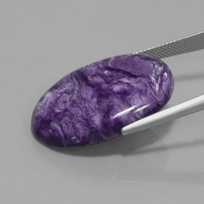 Caroite naturale viola da 28,09 ct, taglio ovale, opaco