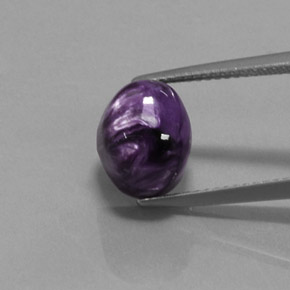 Caroite naturale viola da 4,62 ct, taglio ovale, opaco