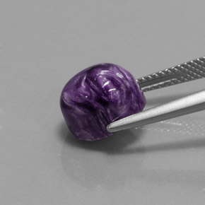 Caroite naturale viola da 4,62 ct, taglio ovale, opaco