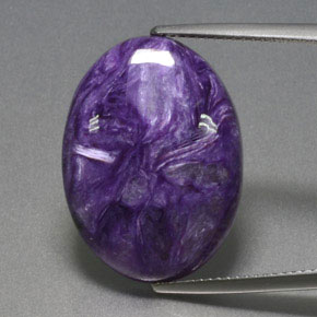 Caroite naturale viola da 15,50 ct, taglio ovale, opaco