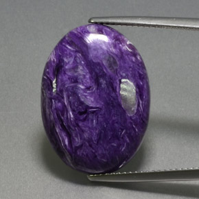 Caroite naturale viola da 15,03 ct, taglio ovale, opaco