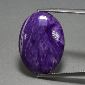 Charoite Viola naturale da 12,19 ct, Taglio ovale, Opaco