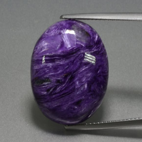 Charoite Viola naturale da 19.17 ct, Taglio ovale, Opaco