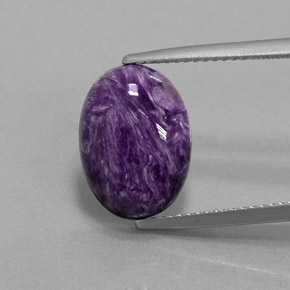 Caroite naturale viola da 5,50 ct, taglio ovale, opaco