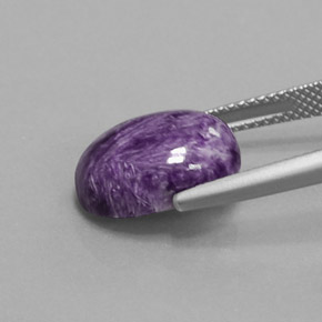 Caroite naturale viola da 5,50 ct, taglio ovale, opaco