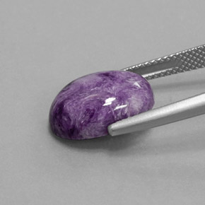 Caroite naturale viola da 5,36 ct, taglio ovale, opaco