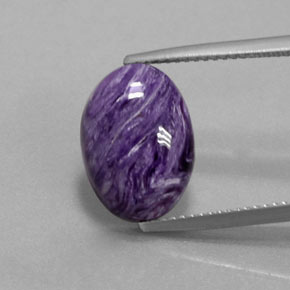 Caroite naturale viola da 5,59 ct, taglio ovale, opaco