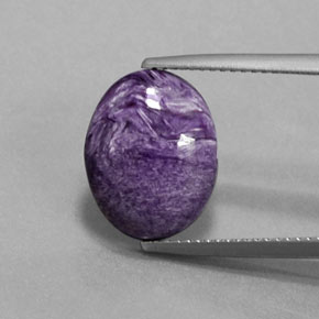 Caroite naturale viola da 4,89 ct, taglio ovale, opaco