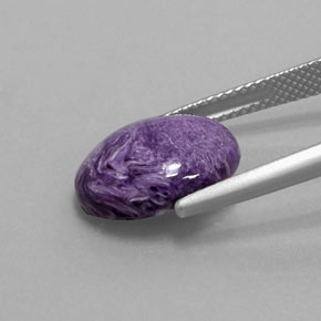 Caroite naturale viola da 4,89 ct, taglio ovale, opaco