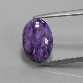 Caroite naturale viola da 4,77 ct, taglio ovale, opaco