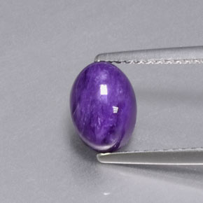 Caroite naturale viola da 1,96 ct, taglio ovale, opaco
