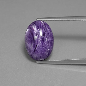 Caroite naturale viola da 5,52 ct, taglio ovale, opaco