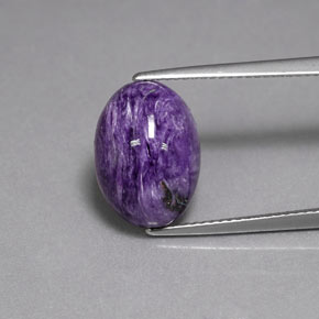 Charoite Viola naturale da 5.27 ct, Taglio ovale, Opaco