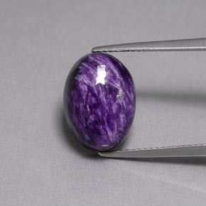 Charoite Viola naturale da 8.26 ct, Taglio ovale, Opaco