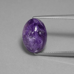 Charoite Viola naturale da 6.56 ct, Taglio ovale, Opaco