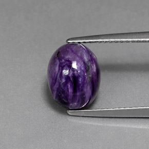 Charoite Viola naturale da 3.12 ct, Taglio ovale, Opaco