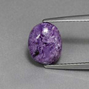 Charoite Viola naturale da 2.06 ct, Taglio ovale, Opaco