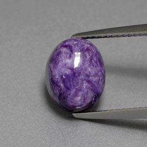 Caroite naturale viola da 4,43 ct, taglio ovale, opaco