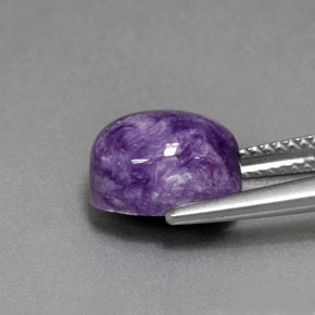 Caroite naturale viola da 4,43 ct, taglio ovale, opaco