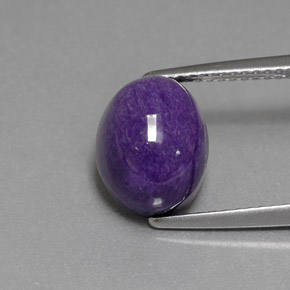 Caroite naturale viola da 4,31 ct, taglio ovale, opaco
